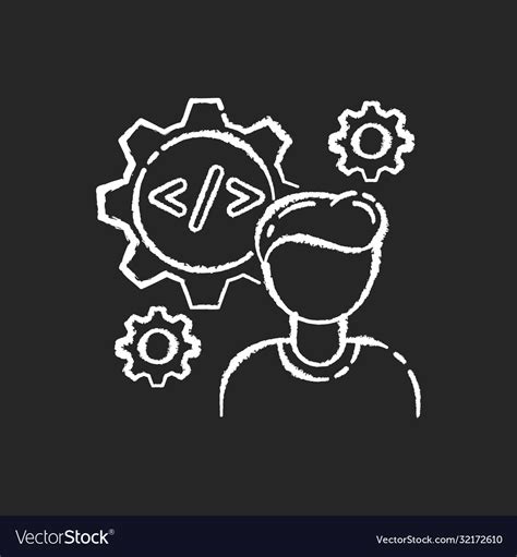 Software Engineer Chalk White Icon On Black Vector Image