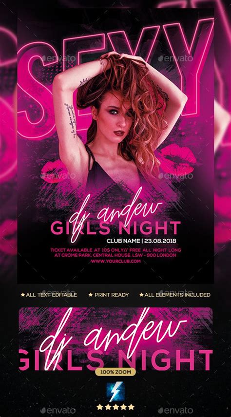 A Flyer For A Nightclub Party With An Image Of A Woman On The Front And