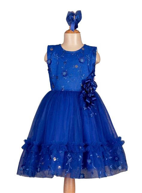 Navy Blue Girls` Dress