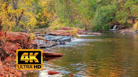 4k 1hour Autumn Waterfall Oak Creek Canyon Sedona Az Relaxing
