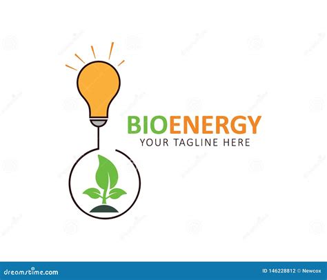 Bio Energy Logo With Light Bulb Icon Stock Vector Illustration Of