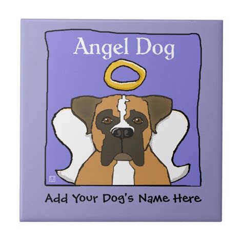 Sweet Boxer Dog Angel Memorial Ceramic Tile Zazzle
