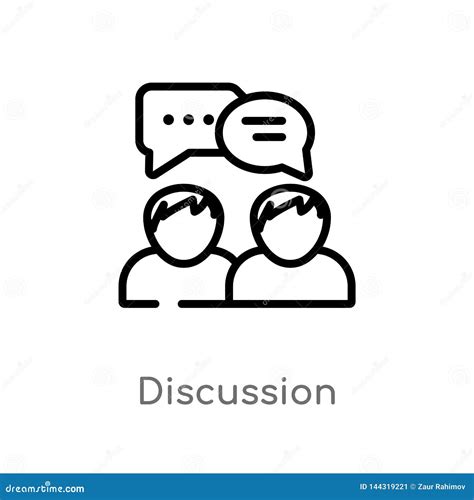 Outline Discussion Vector Icon Isolated Black Simple Line Element