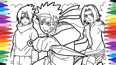 Naruto Coloring Page Coloring Naruto Sasuke And Sakura Coloring