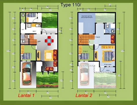 Nah, supaya kamu ada bayangan tentang bagaimana rumah tipe 36 jika dibuat 2 lantai, berikut contoh desainnya! Desain Rumah Minimalis 2 Lantai Type 36/72 - Gambar Foto ...