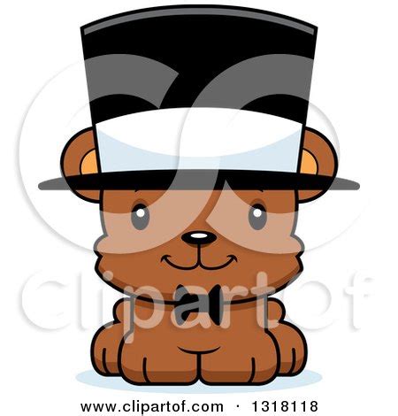 Cartoon Cute Happy Bear Cub Gentleman Wearing A Top Hat Posters Art Prints By Interior Wall