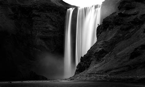 Waterfall Monochrome Nature