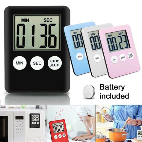 Large Kitchen Cooking Abs Lcd Digital Timer Count Down Up Clock Loud