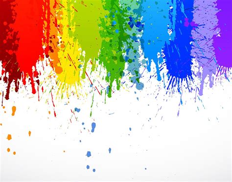 Rainbow Paint Splatter Wall Mural Elements Themed Premium Canvas Wall