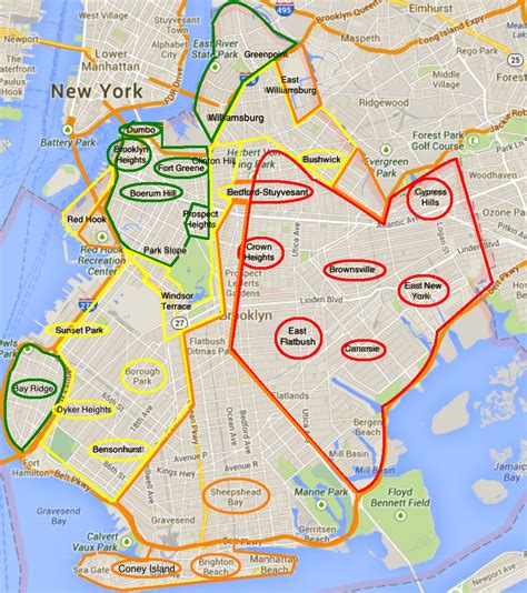 Neighborhoods Brooklyn Brooklyn Map Map Of New York Brooklyn