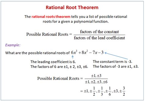 Rational Root Theorem Examples Solutions Worksheets Videos Activities