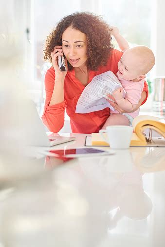 Busy Working Mother And Child Stock Photo Download Image Now Istock