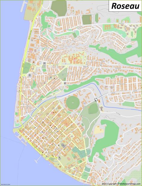 Roseau Map Dominica Discover Roseau With Detailed Maps