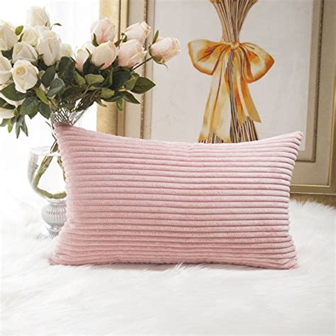 Deconovo Throw Pillow Covers With Corn Texture Set Of Striped Corduroy