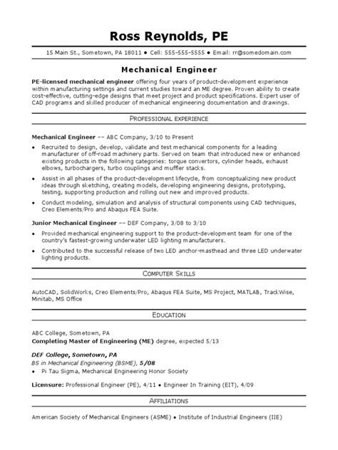 Resume for mechanical engineer fresher samples are available online and they just need a few modifications. Sample Resume Mechanical Engineer Midlevel