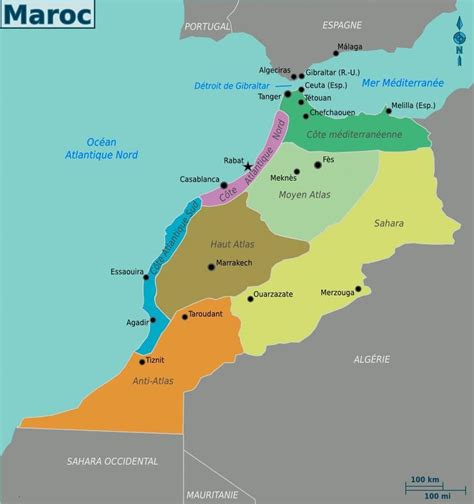 Carte Du Maroc Plan Des 140 Principaux Lieux