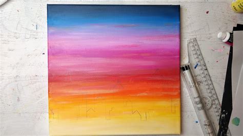 How To Paint A Sunset Cityscape For Beginners Easy