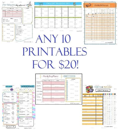 Custom Organizing Printables Kit Any 10 Printables By Tidymighty