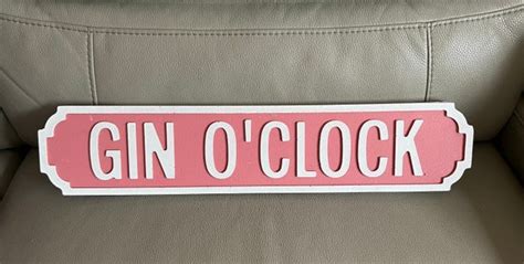 Pink Gin Oclock Sign Etsy