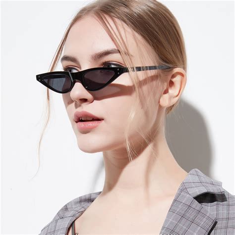2018 new cat eye sunglasses women small triangle eyeglasses vintage stylish cateye sun glasses