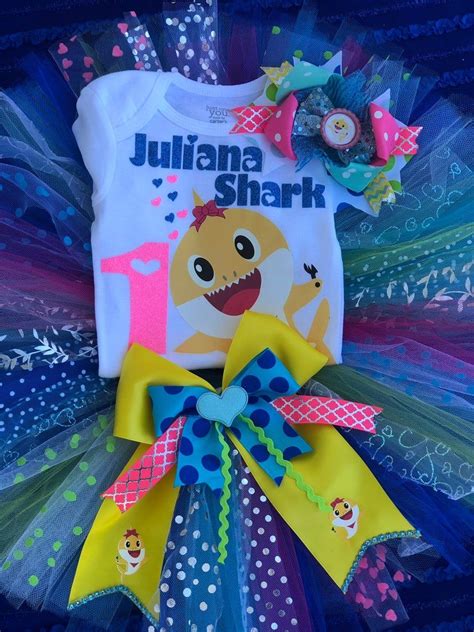 Baby Shark Birthday Girl Inspired Outfit Yellow Green Blue Etsy
