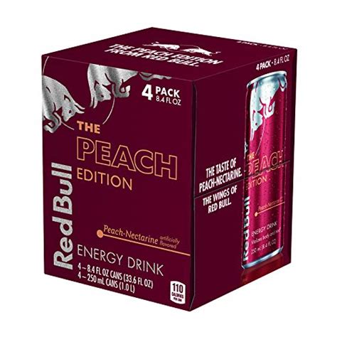 Red Bull Energy Drink Peach Nectarine 8 4 Fl Oz 4 Pack Pricepulse