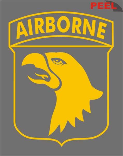101st Airborne With Eagle Logo Yellow Jumbo Vinyl Transfer North Bay