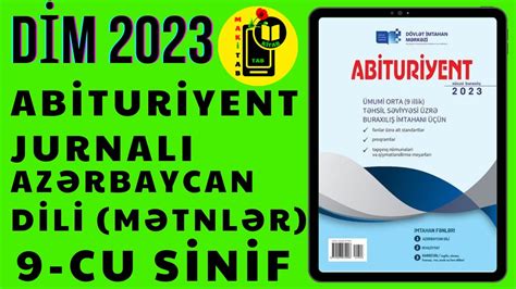 DİM Abituriyent jurnalı 2023 9 cu sinif Azərbaycan dili Mətnlər model