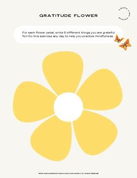 Spring Gratitude Flower Worksheet By Laura Knight Tpt