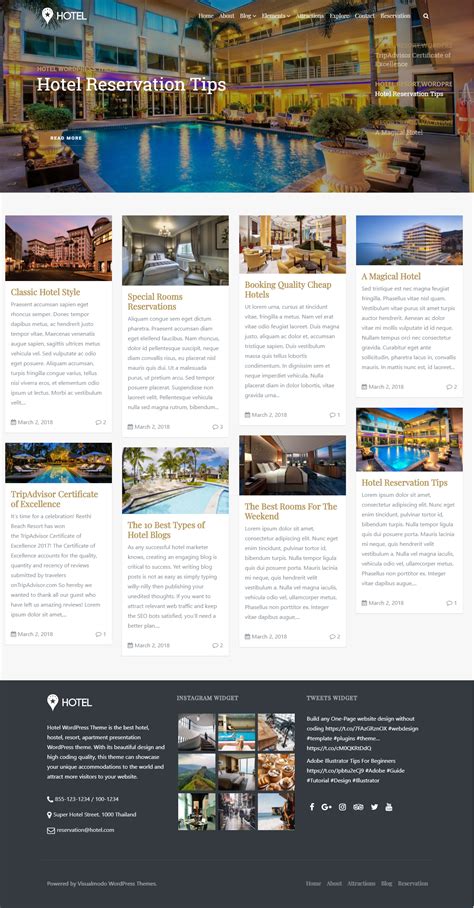 Hotel Wordpress Theme Responsive Website Builder Theme Hotel