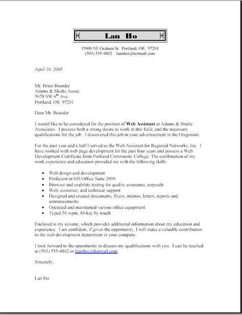 Cover Letter Sample With Bullets