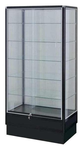 Wall Display Cases Black Aluminum Glass Display Case Al6b Ablelin Store Fixtures Corp