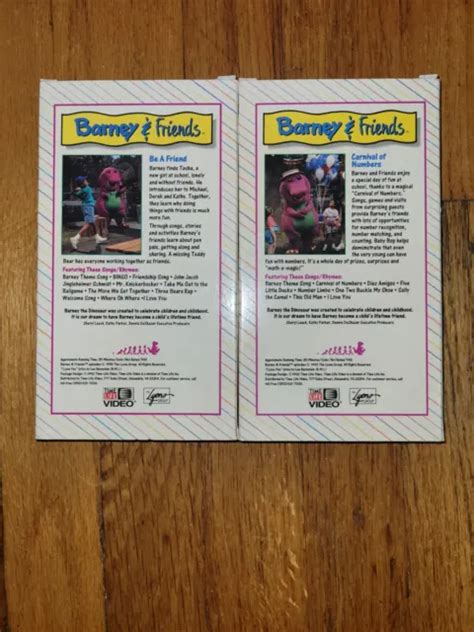 Vtg Vhs Barney And Friends Carnival Of Numbers And Be A Friend 1200