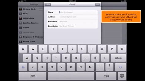 Ipad How To Set Up A Gmail Account Youtube