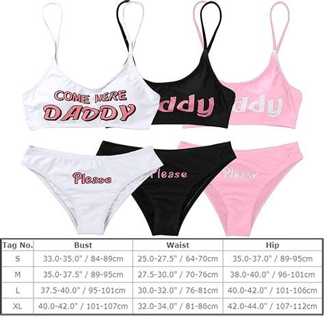 Women S 2pcs Sexy Lingerie Set Come Here Daddy Please Panty And Bra Set Pajamas