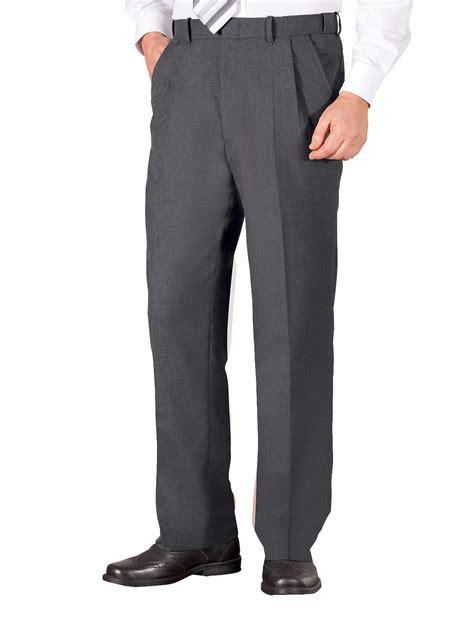 Mens High Waisted Trousers With Hidden Waistband Pleated Style Pants Ebay