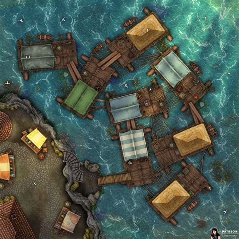 Fishing Village ⋆ Angela Maps Free Static And Animated Battle Maps