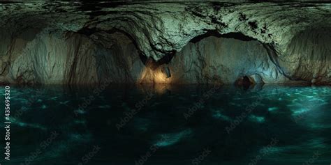 Cave Underground Lake Grotto Hdri Environment Map Round Panorama Hot
