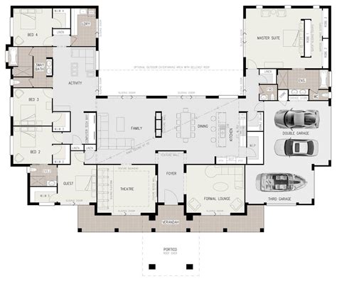 Want to see the elevations. Floor Plan Friday: U-shaped 5 bedroom family home