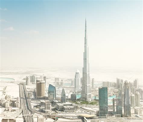 Dubai Aerial Downtown With Burj Khalifa Johannes