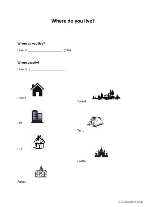 Where Do You Live English Esl Worksheets Pdf And Doc