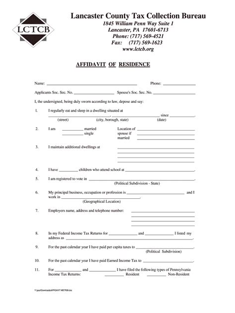 Affidavit Of Residence Form Download Printable Pdf Templateroller Porn Sex Picture