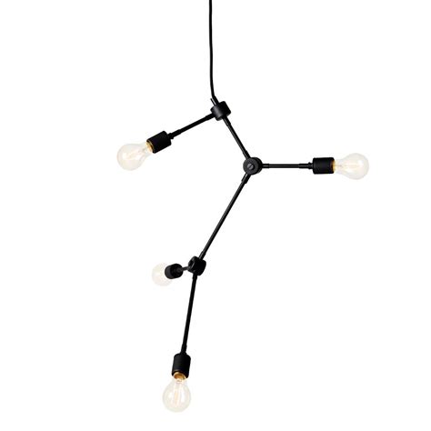 Franklin Chandelier Black Ul And Four Tr Shiny Bulbs Set By Søren