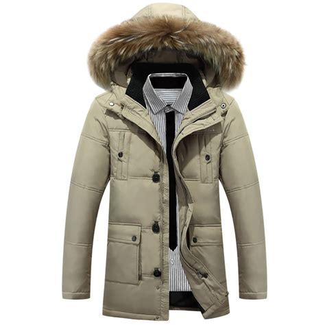 2018 new winter jacket men big real fur collar hooded duck down jacket thick down jacket men