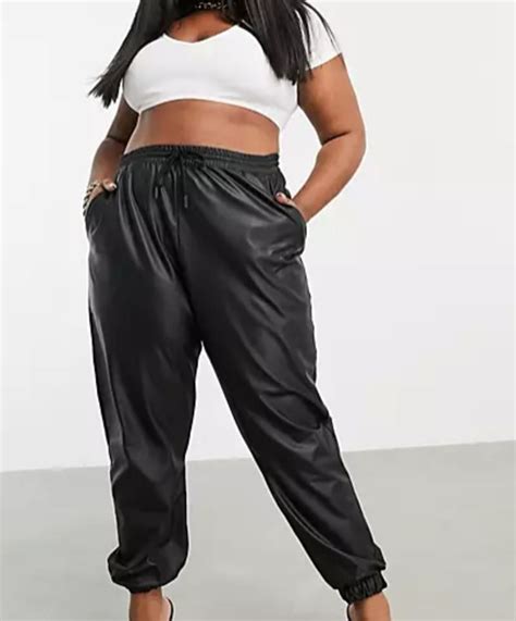 Genuine Lambskin Leather Jogger Pants Black Leather Pant Womens Track