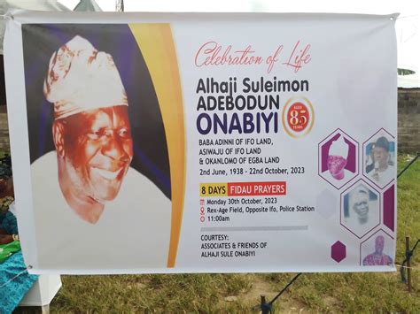 Late Alhaji Suleimon Onabiyi Honoured In Heartfelt 8 Days Fidau Prayers
