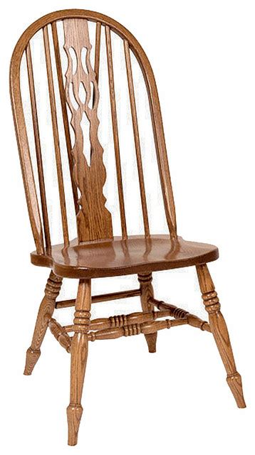 Amish Oak Windsorfiddleback Dining Chair Traditional Dining Chairs