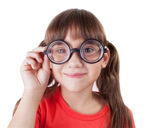 Funny Girl With Round Glasses Stock Image Image 29424811