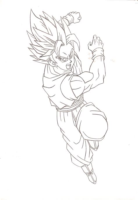 Goku Ssj Pencil Lineart By Kingvegito On Deviantart
