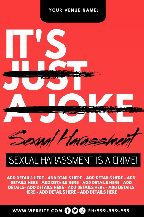 sexual harassment poster template postermywall
